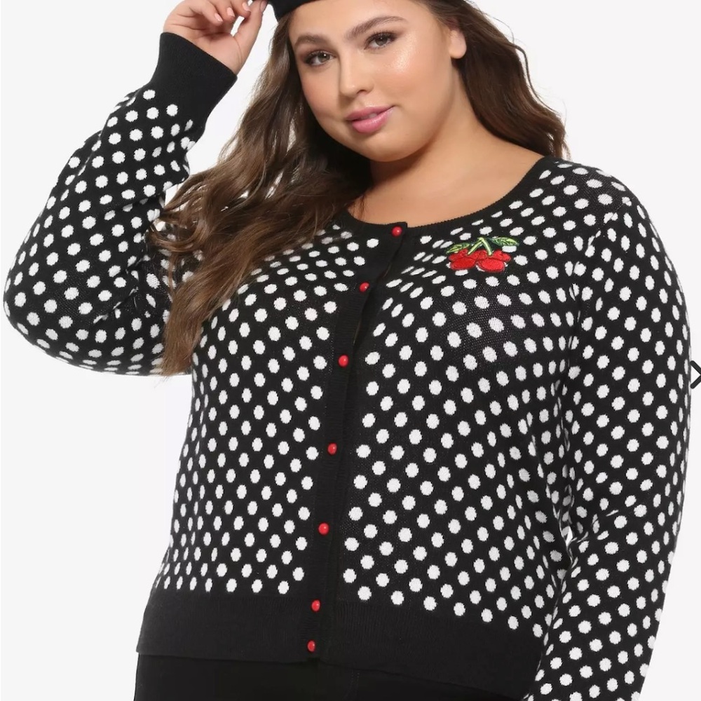 Disney Her Universe Black and White Polka Dot Cardigan Sweater